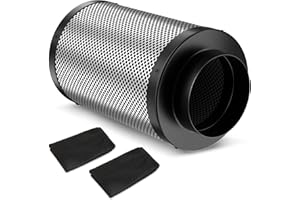 AITECAC Inline Duct Fan 6 Inch Air Carbon Filter Smelliness Control for Inline Duct Fan S6 T6, Grow Tents, Air Filtration, Hydroponics