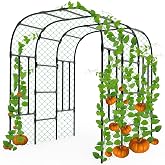 Garden Arch Trellis - 69"L*71"W*87"H, Trellis for Climbing Plants Outdoor | Trellume Rust-Proof Grape Trellis with Thickened Steel 20MM Pipe, Extra Large Tunnel Trellis for Cucumber, Pumpkin, Melon
