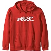 Gorillaz White Paint Brush Logo Zip Hoodie