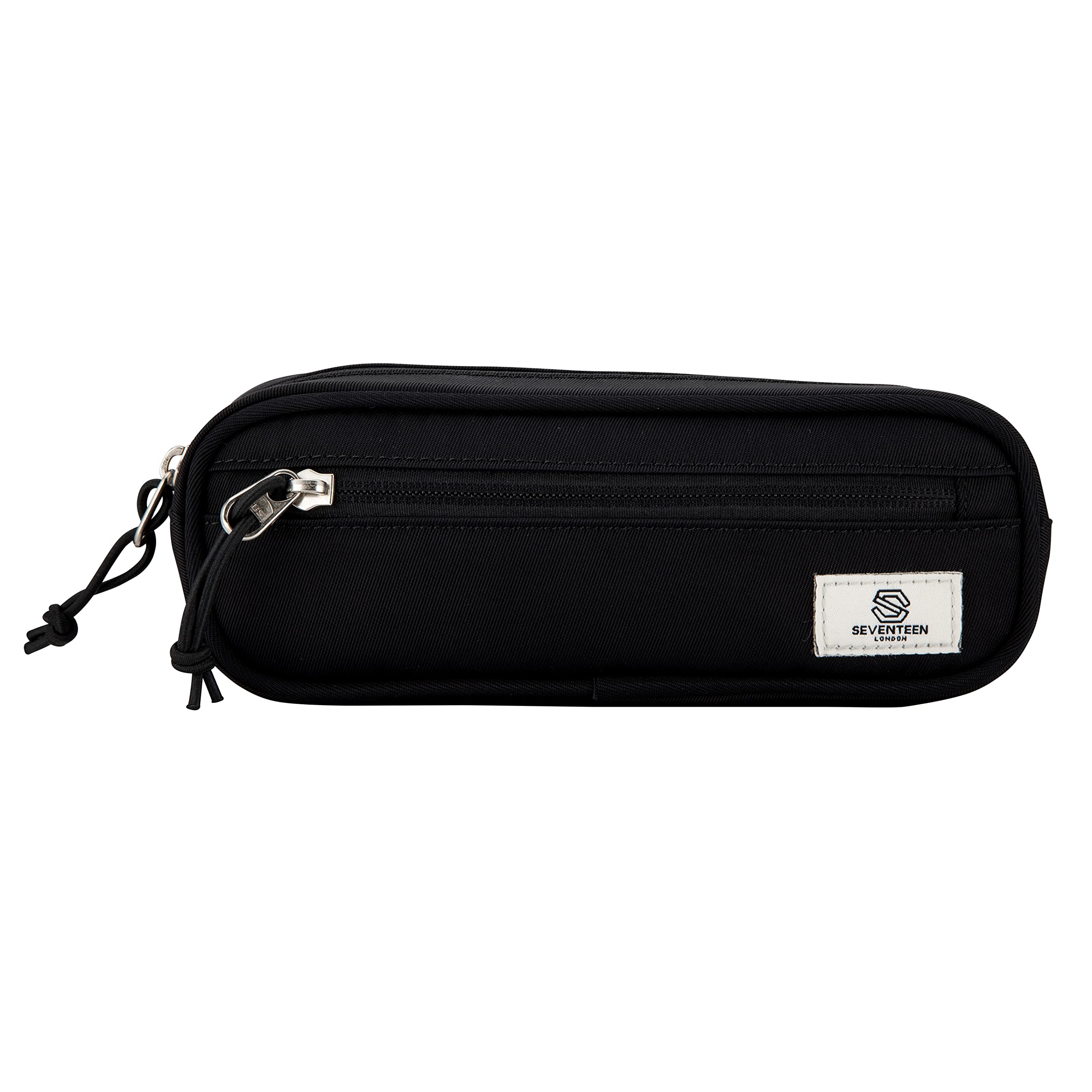 SEVENTEEN LONDON – Modern Urban Black 'Mitcham' Pencil Case in a Classic Slim Simple Design – Perfect for School