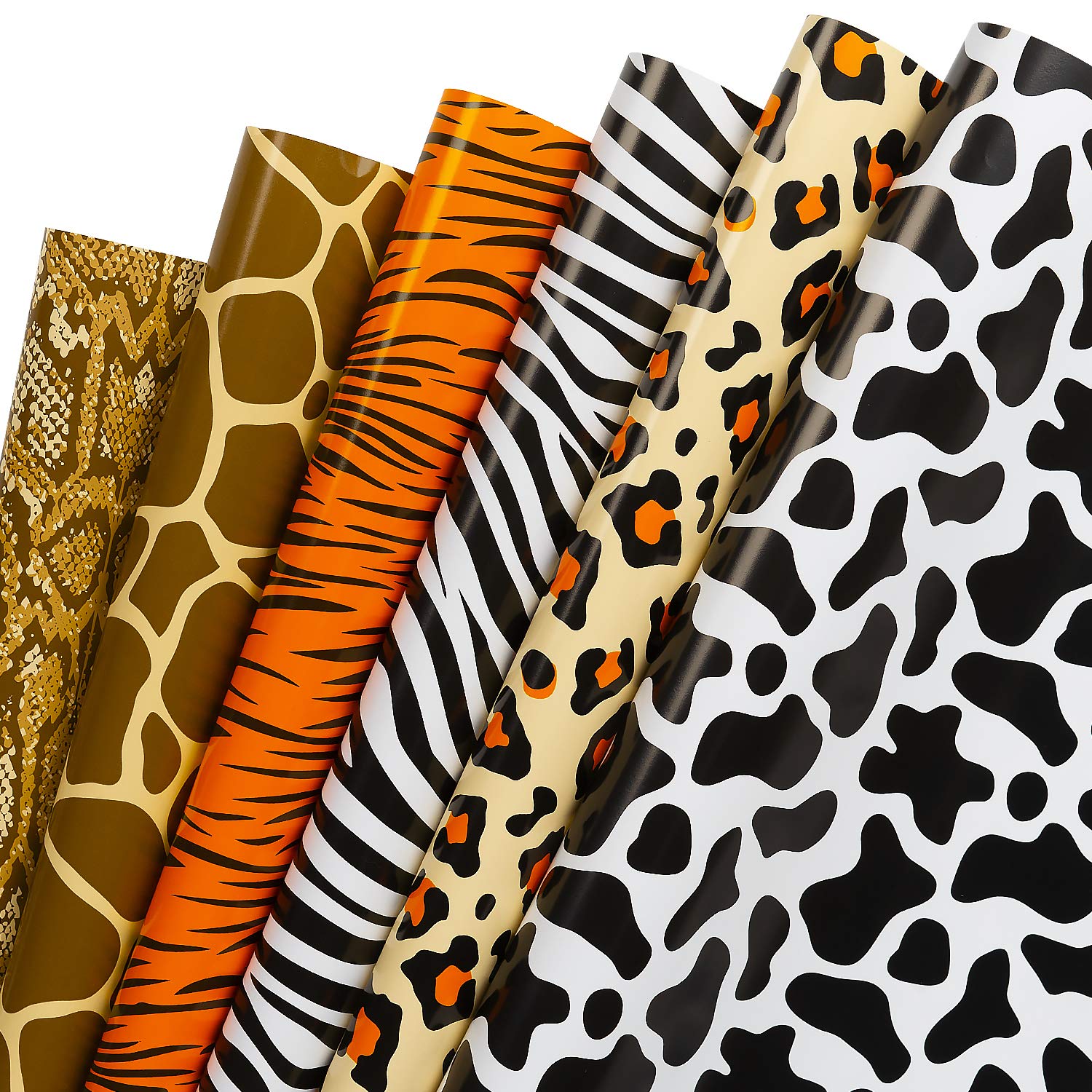 RUSPEPA Wrapping Paper Sheets - Animal Pints for Birthday, Holiday, Party, Baby Shower - 1 Roll Contains 6 Sheets - 44.5 X 76 cm Per Sheet