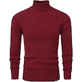 EONDOM Men's Slim Fit Turtleneck Sweater Casual Cable Ribbed Pullover Knitted Sweaters