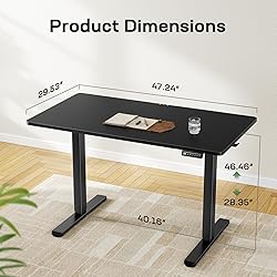 Marsail Electric Standing Desk with One-Whole Piece