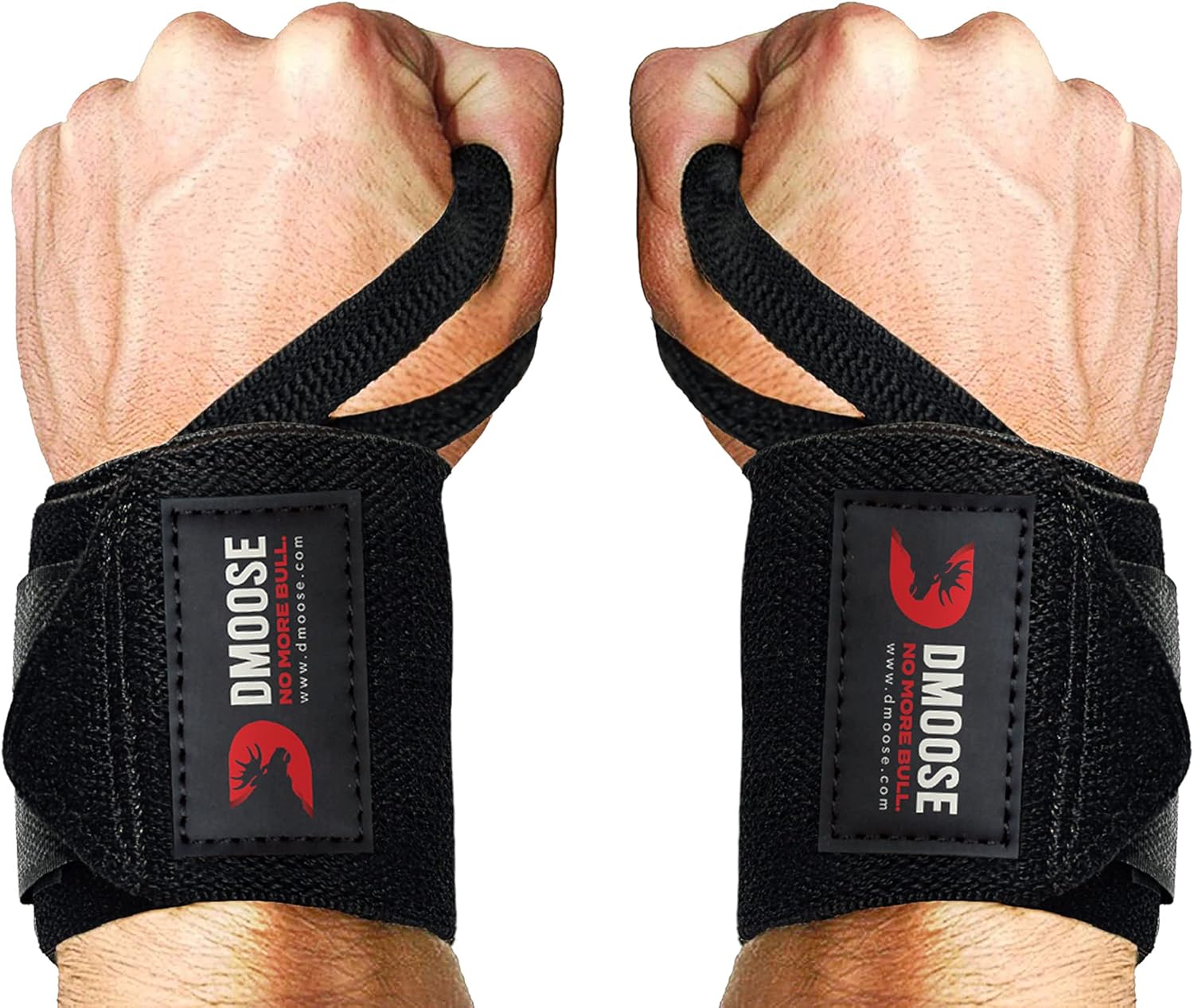 DMoose Wrist Wraps for Weightlifting 12 and 18 Inches Thumb Loops with Wrist Support for Workouts Powerlifting Wrist Straps for Weight Lifting Men and Women : Sports & Outdoors