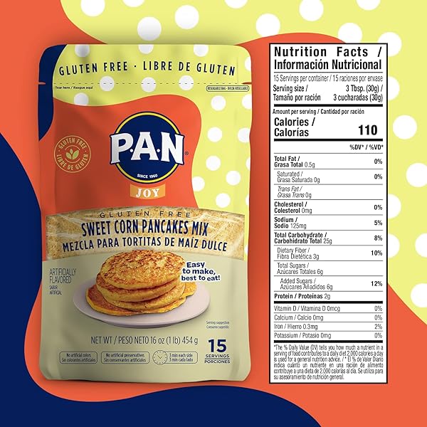 P.A.N SWEET CORN PANCAKES MIX – GLUTEN FREE EASY TO PREPARE 1 LB (PACK OF 1)