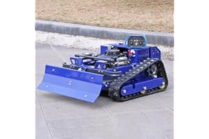 AIWEIYA Remote Control Lawn Mower with Snow Plow,4WD Oil-Electric Hybrid Crawler Track Mower,1.1-5.9 Inch Cutting Height Professional Landscape and Estate Mower for 100% Slope(45°) Large Turf Grass Cutting