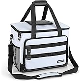 ZAKEEP Soft Cooler Bag, 30 Cans Collapsible Cooler with Adjustable Shoulder Straps, White Ice Chest for Camping, Beach, Hiking, Picnic
