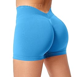 YEOREO Workout Scrunch Shorts Women V Back Gym Butt