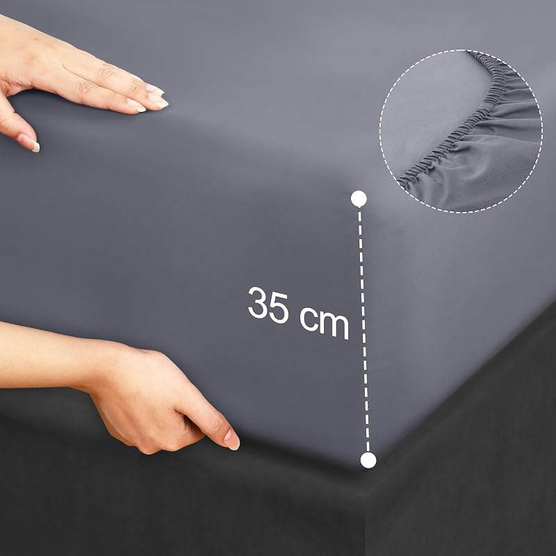 Juego de Sabanas 4 Piezas, 150x200cm, Gris — foto 5 de 6