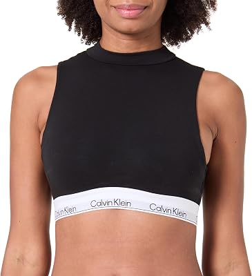Bralette feminino ligeiramente forrado com decote médio, preto (preto), L