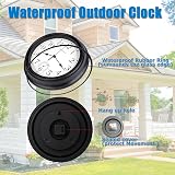 Crosstime 40cm Large Outdoor Clock with Thermometer Bronze Waterproof view 5