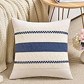 Fancy Homi Set of 1 Dusty Blue Vintage Euro Decorative Throw Pillow Cover 26x26 Inch for Couch Bed Sofa Chair Bedroom, Rustic Retro Square Cushion Case, Modern Farmhouse Boho Living Room Decor Indoors