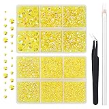 AUREHEN 10000PCs 2-6MM Jelly Citrine AB Resin Flat