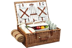 Picnic at Ascot Dorset Basket for 4 w/Blanket -Gazebo
