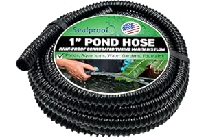 Sealproof 1" Dia. Corrugated Pond Tubing 1-Inch ID, 20 FT Length, Black PVC Kinkproof Strong Flex Tubing Made in USA