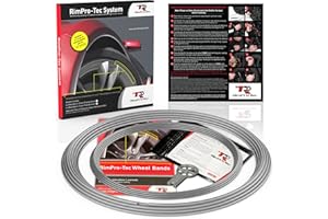 TR RIMPRO-TEC Rimpro-Tec Wheel Bands Rim Protectors for Cars Wheels - Rim Guards for Car Rims Protection and Style - Silver Track/Silver Pinstripe Fit from a 12" to 22” Set of Wheels Protector Car Rim