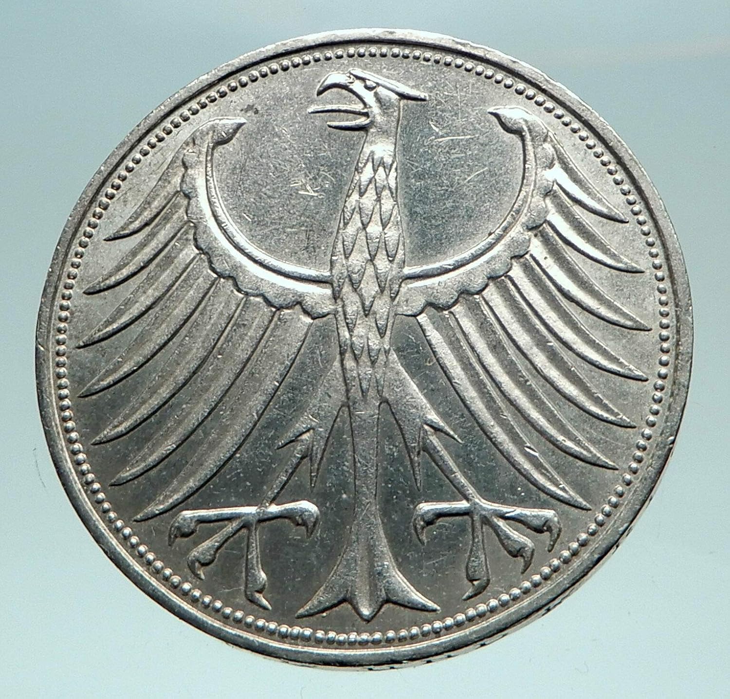 1965 DE 1965 J GERMANY Large 5 Mark AR Vintage Genuine Aq coin Good Uncertified