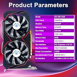 ZER-LON Radeon RX 590 8GB GME Graphics Card, 2304SP