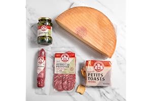 igourmet Raclette Cheese Party Assortment (10 pound) - Includes: Quarter of French Raclette Cheese (4 lb), 2 French Style Cured Salami Types, French Pickles, and French Crackers