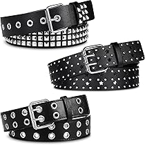 666 leather 3連 studs belt y2k gal opium
