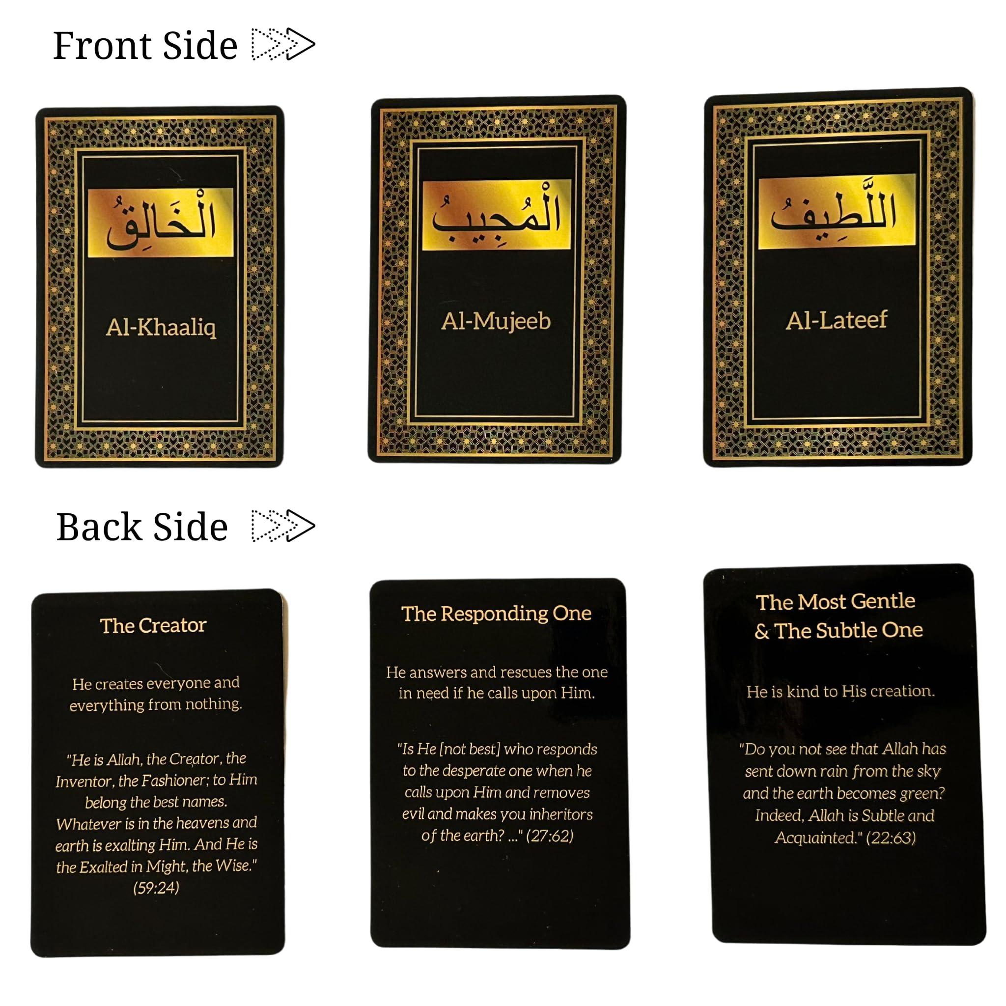 Mua 99 Names of Allah Flashcards with Quran Verses Asma UI Husna, 5 X 3 ...