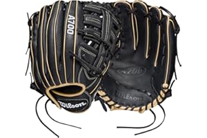 Wilson 2022 A700 12.5" Outfield Baseball Glove - Black/Blonde/White, Right Hand Throw