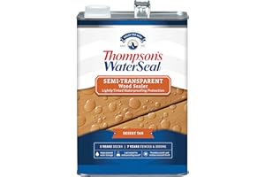 THOMPSON'S Thompson’s WaterSeal Semi-Transparent Waterproofing Wood Stain and Sealer, Desert Tan, 1 Gallon