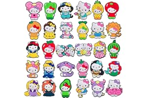 hitioCC 30 PCS New Cute Kitty Shoe Charms for Girls, Cartoon Kawaii Girly Shoe Charms Pack Accessories for Kitty Clogs Bags, Pink Shoe Pins for Women Shoe Decoration Charms