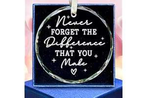 SUCHAGIFT Thank You Gifts for Women, Employee, Boss, Coworkers, Manager, Teacher, Nurse, Friend - Never Forget The Difference You Make Gifts - Appreciation Retirement Farewell Goodbye Thank You - Glass Ornament