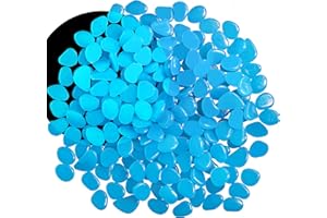 OSOPOLA 350 PCS Luminous Stones - Blue Glow Rocks Decorations DIY Decorative Pebbles for Aquarium Fish Tank Sidewalk Garden Path Patio Terrace Lawn Yard Ornaments Blueness Cobbles Decor FD05BL350