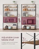 VASAGLE Kitchen Storage Rack 6 Tier 6 Hooks Rustic Brown Ink Black KKS039K01 view 7