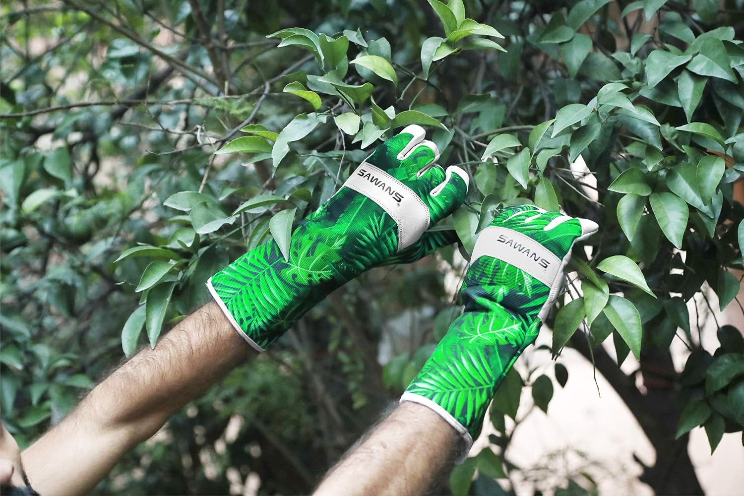 Leather Gardening Gloves Ladies Men/Women Short & Long Forearm Protection Thorn Proof Breathable Spandex Goatskin Leather Rose Pruning Garden Safety Work Gloves - Image 5
