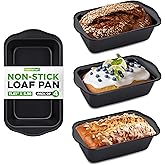 NutriChef Loaf Pans Set of 4 | Non-Stick Premium Bread Pans Quick & Even Heat Distribution | Oven Safe To 450 F | No PFOA, PFOS & PTFEs | Food Grade Carbon Steel | 11.61 x 5.98 x 2.56 Inches (Black)