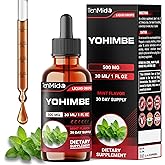 Tenmido Yohimbe Supplements for Men & Women - Yohimbine 10mg Liquid Drops | Alcohol-Free, Vegan, Non-GMO - 30ml 1 Fl OZ