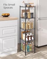 SONGMICS Bathroom Shelf 5-Tier Metal Rack 100 kg Load 123.5 cm Black view 3