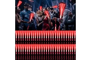 YOFOBU 60 PCS Red Fiber Optic Wands Glow Fiber Wands Bulk LED Light Up Wands with 3 Flashing Modes LED Flashing Sticks for Christmas New Year Valentine's Day July 4th Wedding Bridal Shower Birthday