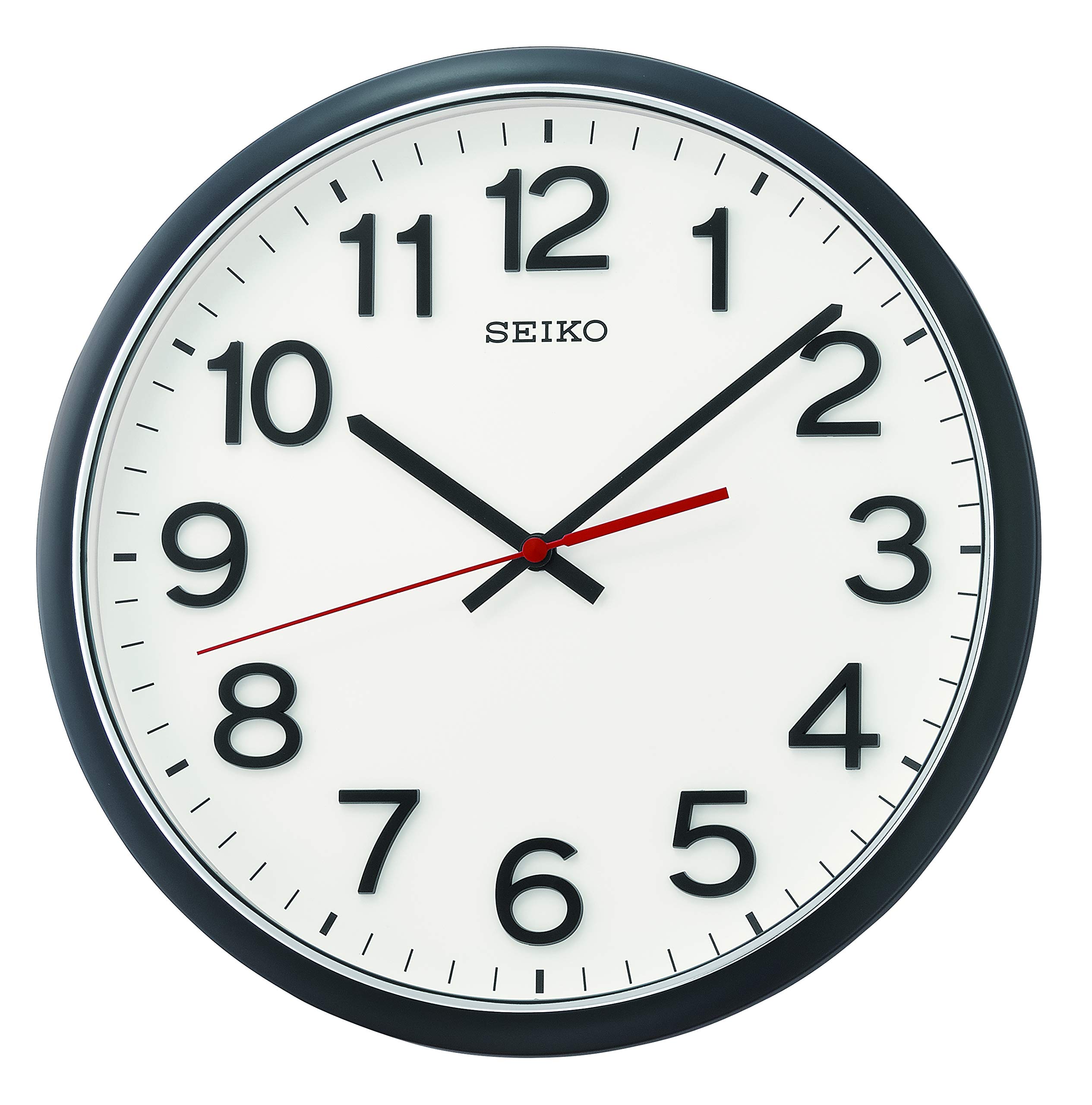 Seiko QXA750K Wall Clock Plastic Sweeping Seconds Black