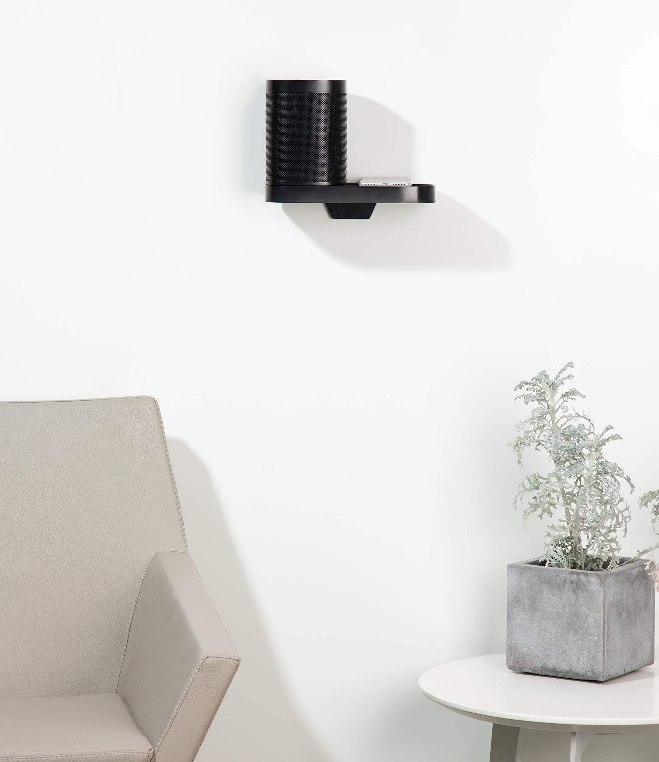 ynVISION.DESIGN Wall Mount Bracket and Shelf Compatible with Sonos One, Sonos One SL, and Sonos Play:1 (1 Pack)