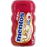 Mentos Pure Fresh Sugar-Free Chewing Gum with Xylitol, Cinnamon, 90% Recyclable Curvy Bottle, 50 Pieces per Bottle (Pack of 1)