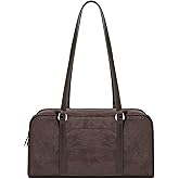 RAVESSIA Women's Faux Suede Boston Bowler East West Le Teckel Satchel Swing Shoulder Bag