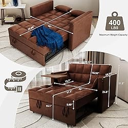 ORRD Convertible Sofa Bed, 3-in-1 Multi-Functional