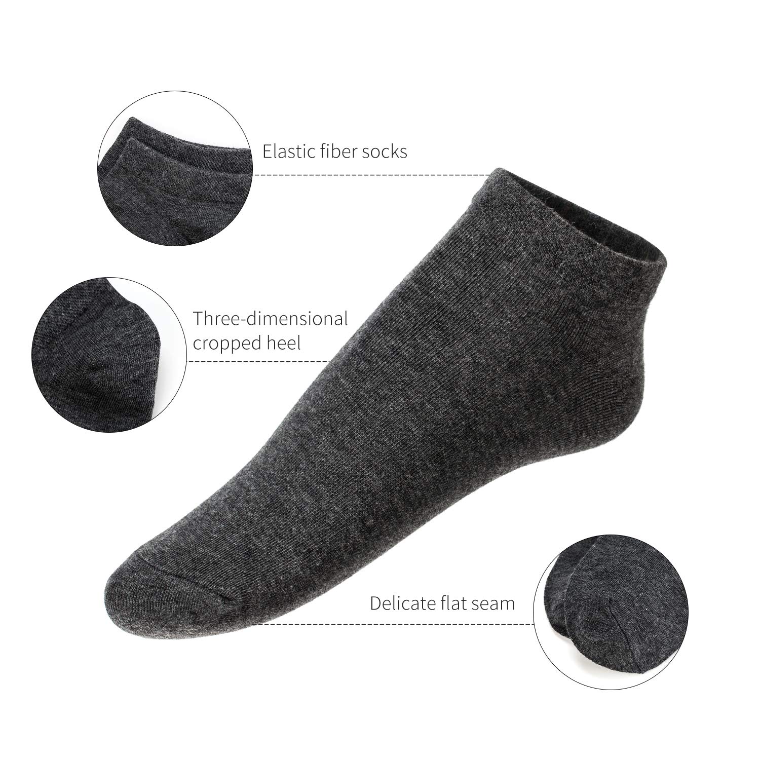 Mens Socks No Show Low Cut Invisible 8 Pack Men Non Slip Cotton Boat Liner Sneaker