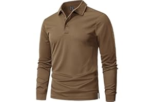 MAGNIVIT Men's Polo Shirts Long Sleeve Quick Dry Performance Shirt Military Tactical Army Combat Polo Shirts