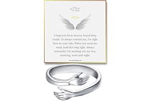 Project Hope Rings – The Hug From Heaven Ring – Handcrafted 925 Sterling Silver Hand Hug – Tarnish-Free & Hypoallergenic – Adjustable Wrap Around Ring – Thoughtful Memorial Gift Idea for Men & Women (Sterling Silver, Adjustable)