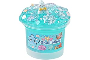 Shell Blue Clear Slime, Slime Party Favors for Kids, Slimes Sensory Toys for Birthday Easter Hallowmas Christmas Girls Gifts 