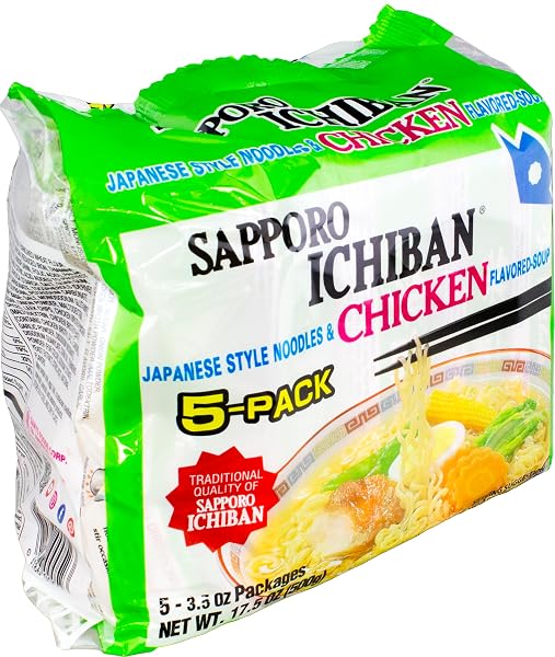 SAPPORO ICHIBAN CHICKEN FLAVORED NOODLE SOUP, 17.5 OZ
