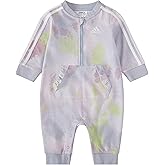 adidas Baby Girls Long Sleeve Zip Front French Terry Coveralls