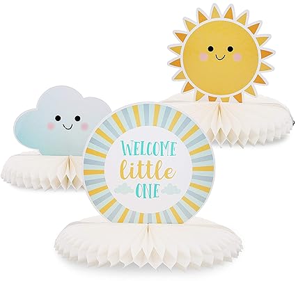 Amazon Com Blue Panda 3 Piece Baby Shower Party Table Decoration