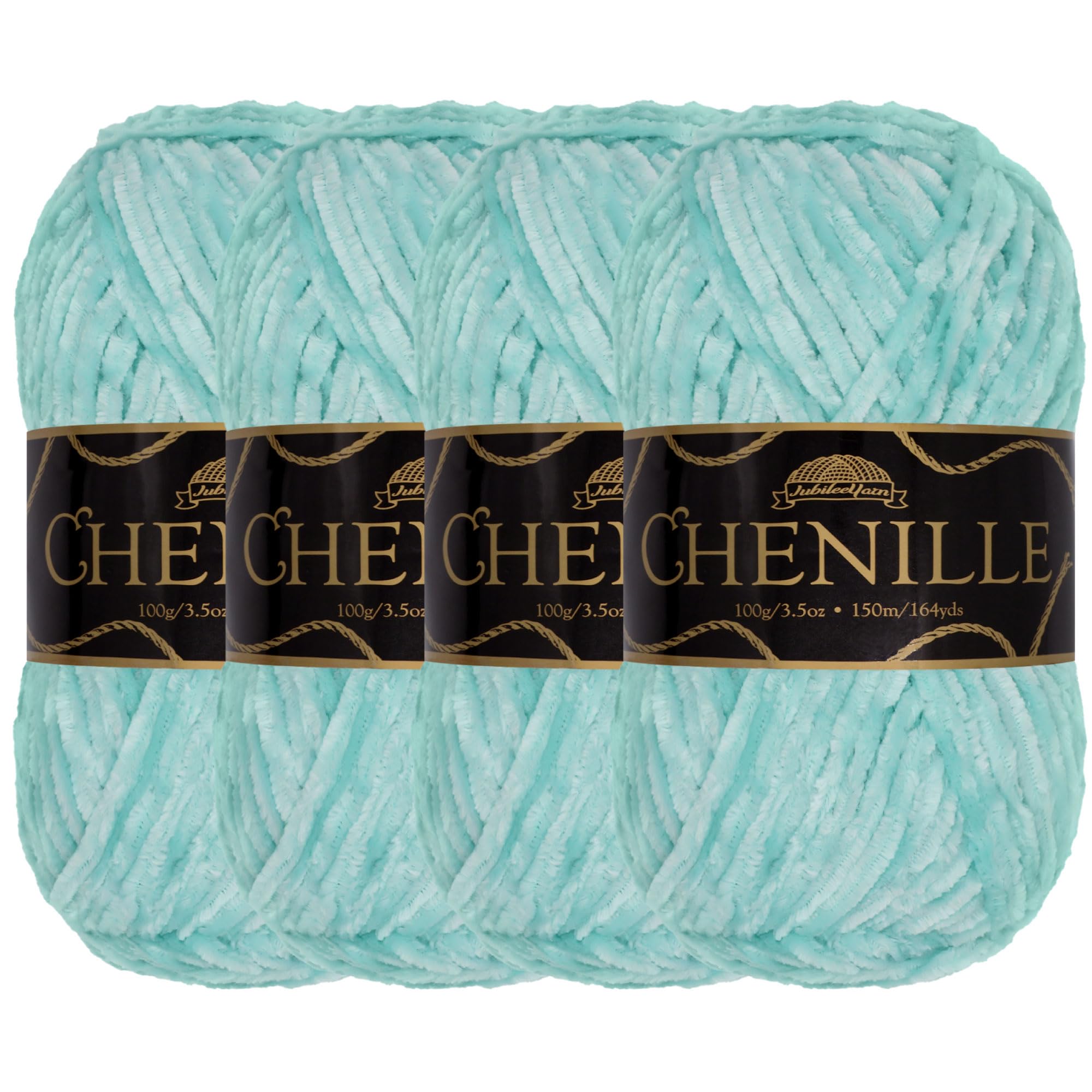 JubileeYarn Chenille Yarn - Worsted Weight - 100g/skein (4 Skeins, 136 Mochi)