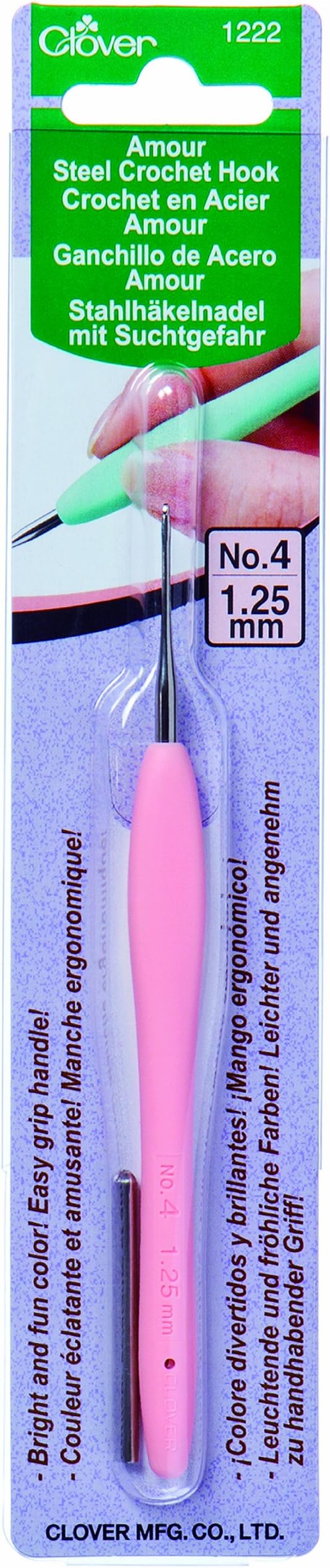 Clover Amour Crochet Hook 1.25mm Pink Brand New